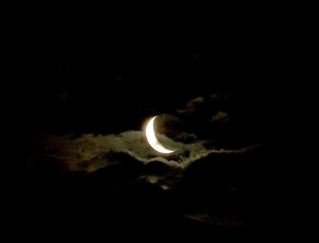 Moon with clouds